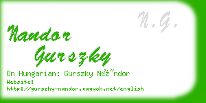 nandor gurszky business card
